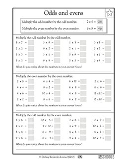 Odds and evens, multiplication .